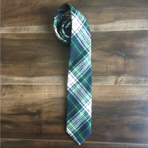 Vintage Pendleton wool tartan plaid tie, Blue & Green - Picture 1 of 4